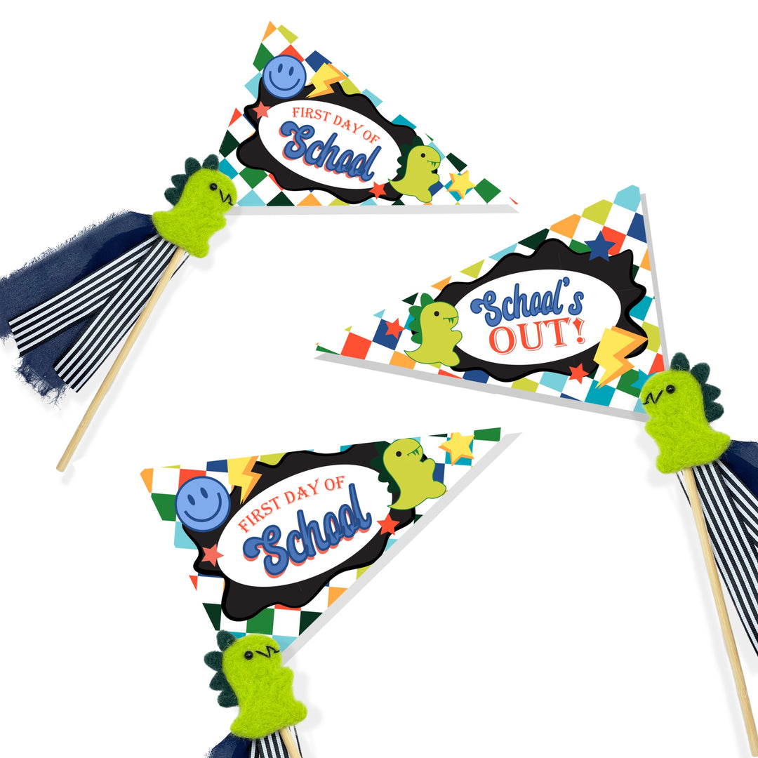 Dinosaur Back To School DIY Pennant Flags