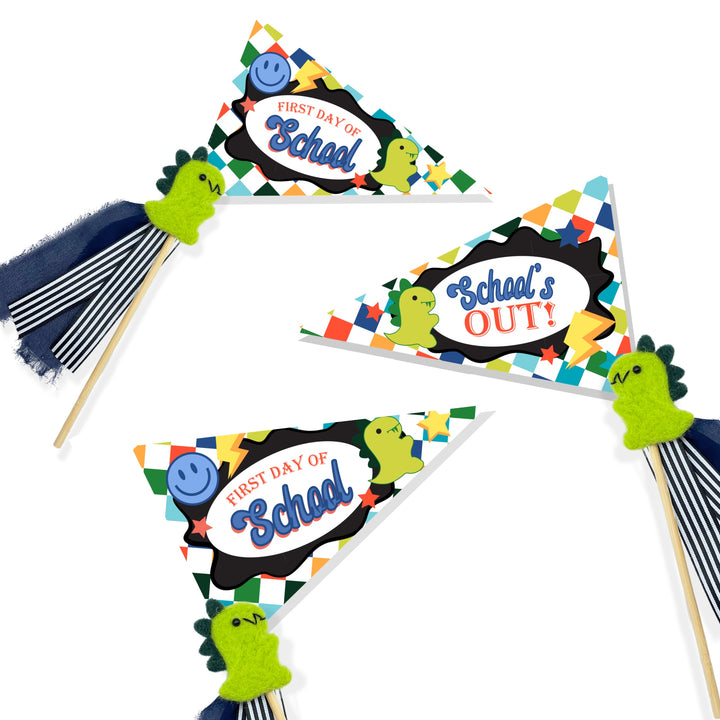 Dinosaur Back To School DIY Pennant Flags