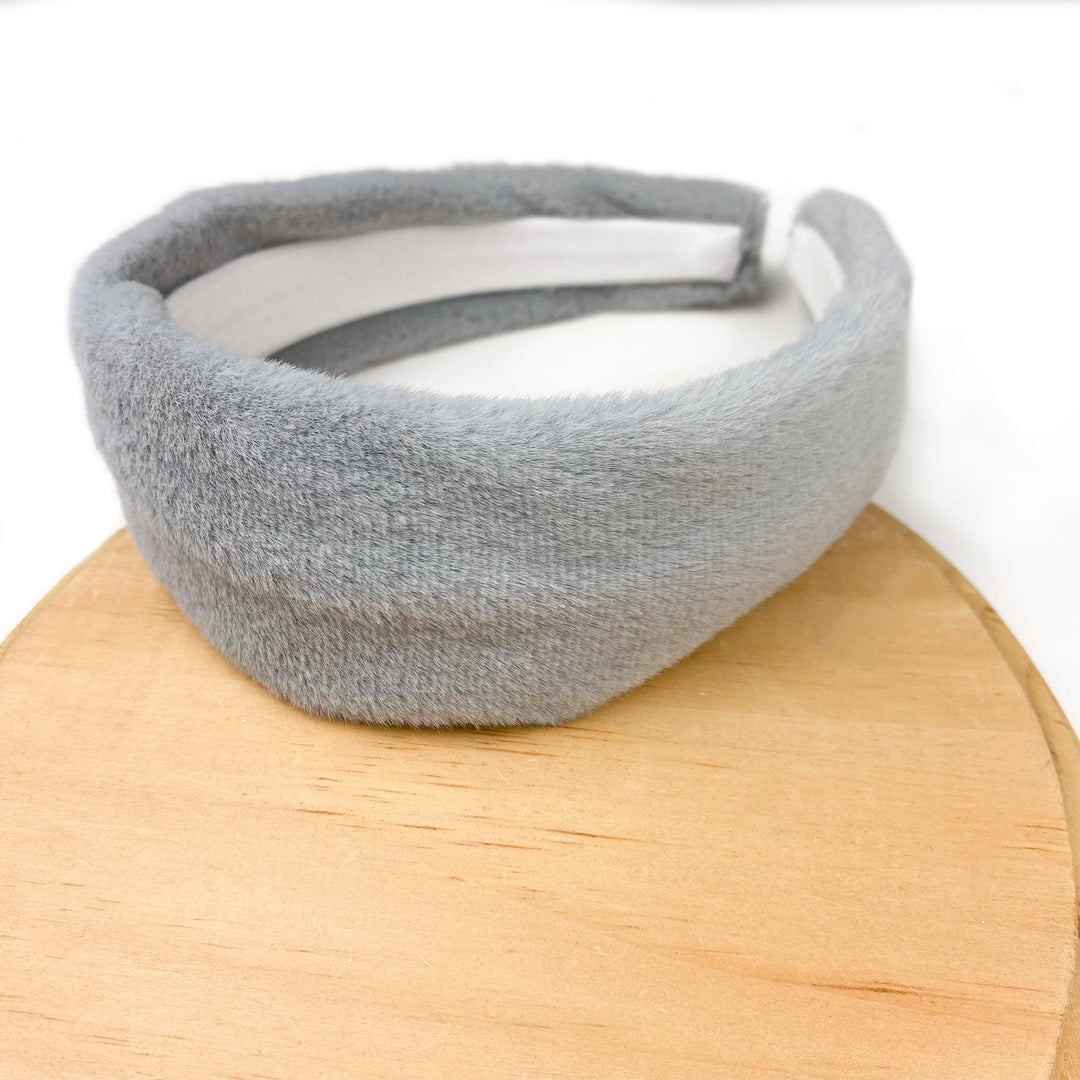 Grey Faux Fur Wholesale Headband