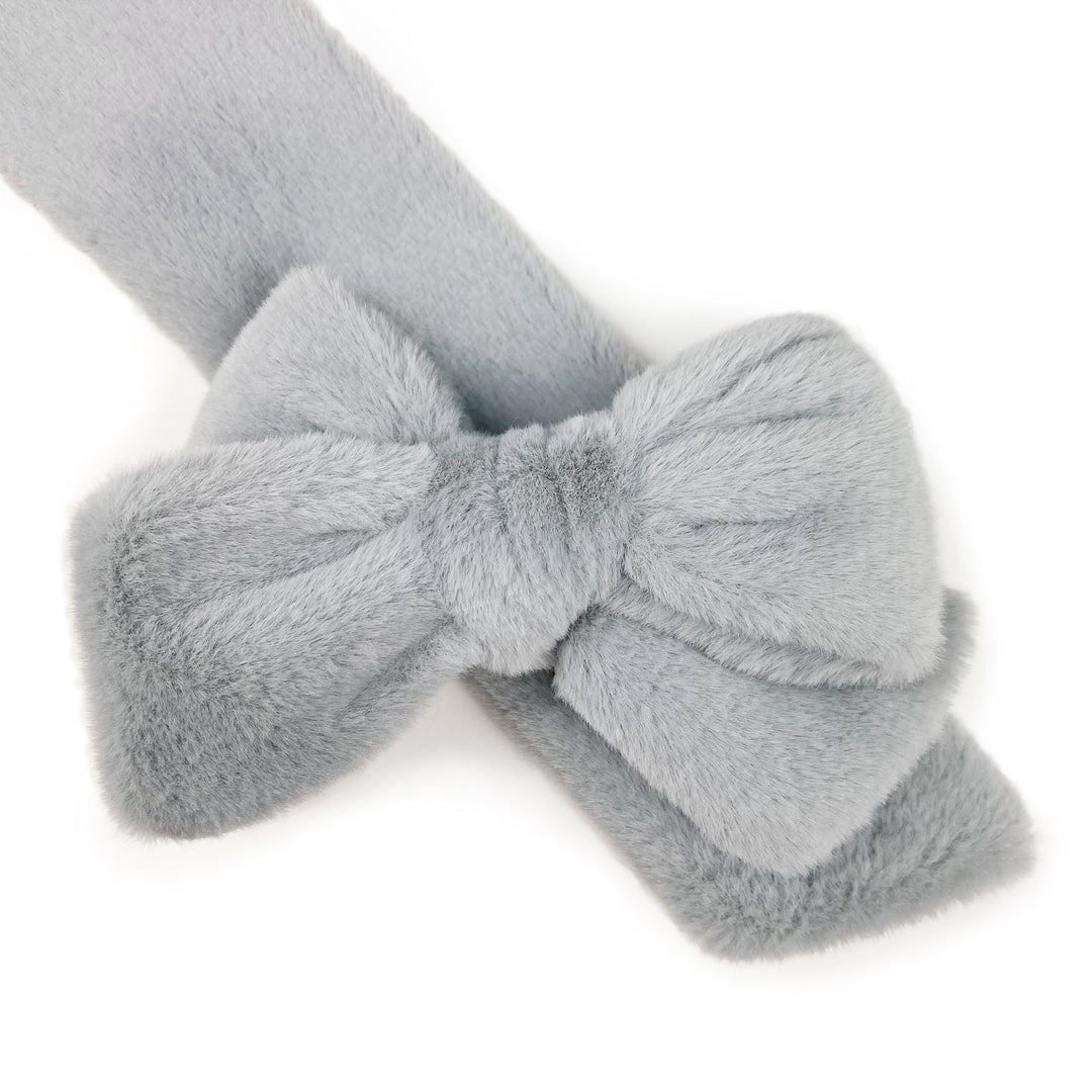 Grey Bunny Faux Fur  Effortless Bow Strips - Ruth