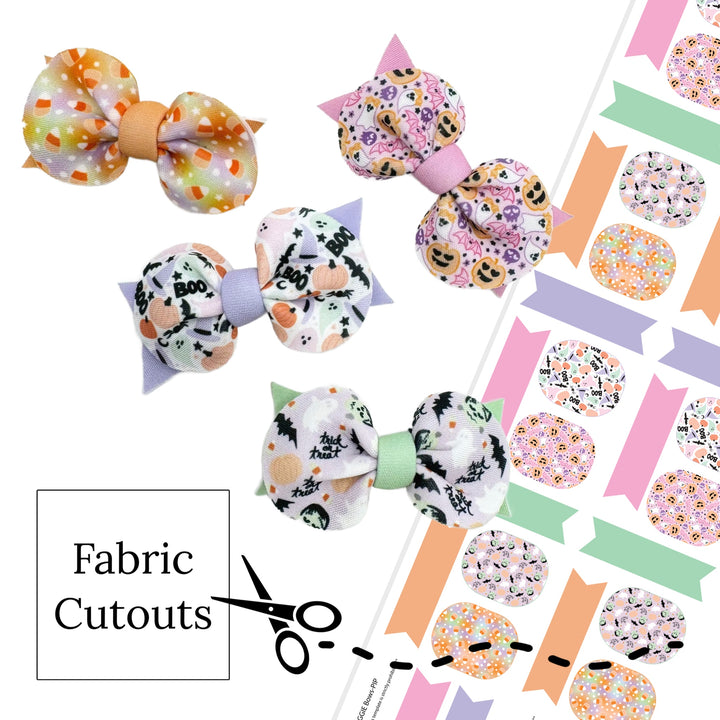 piggie pastel halloween themed diy neoprene layered hair bows