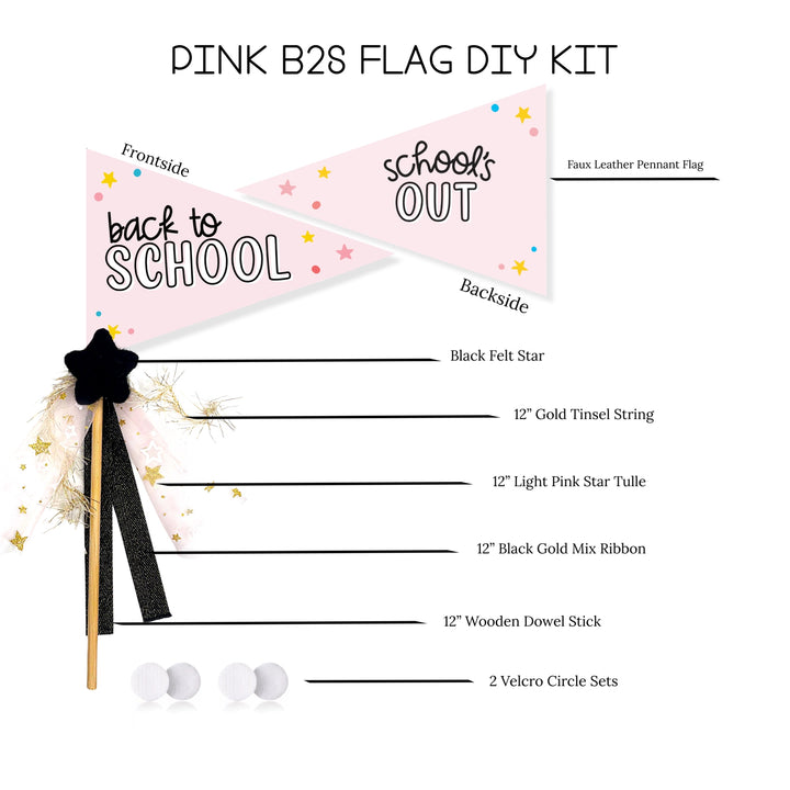 Back to School Pink Pennant Flag DIY Kit