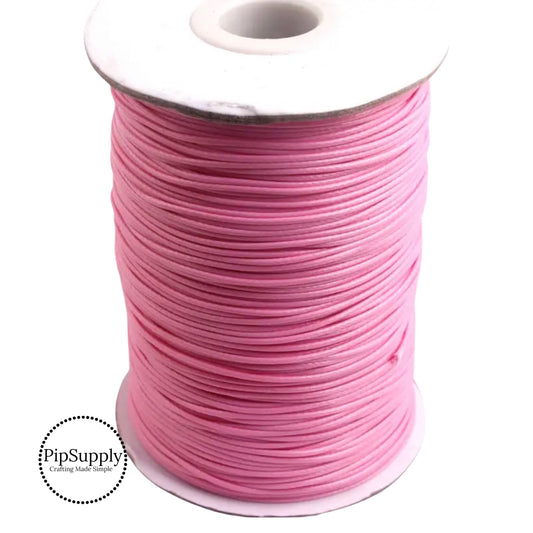 Pink nylon cord by the yard.