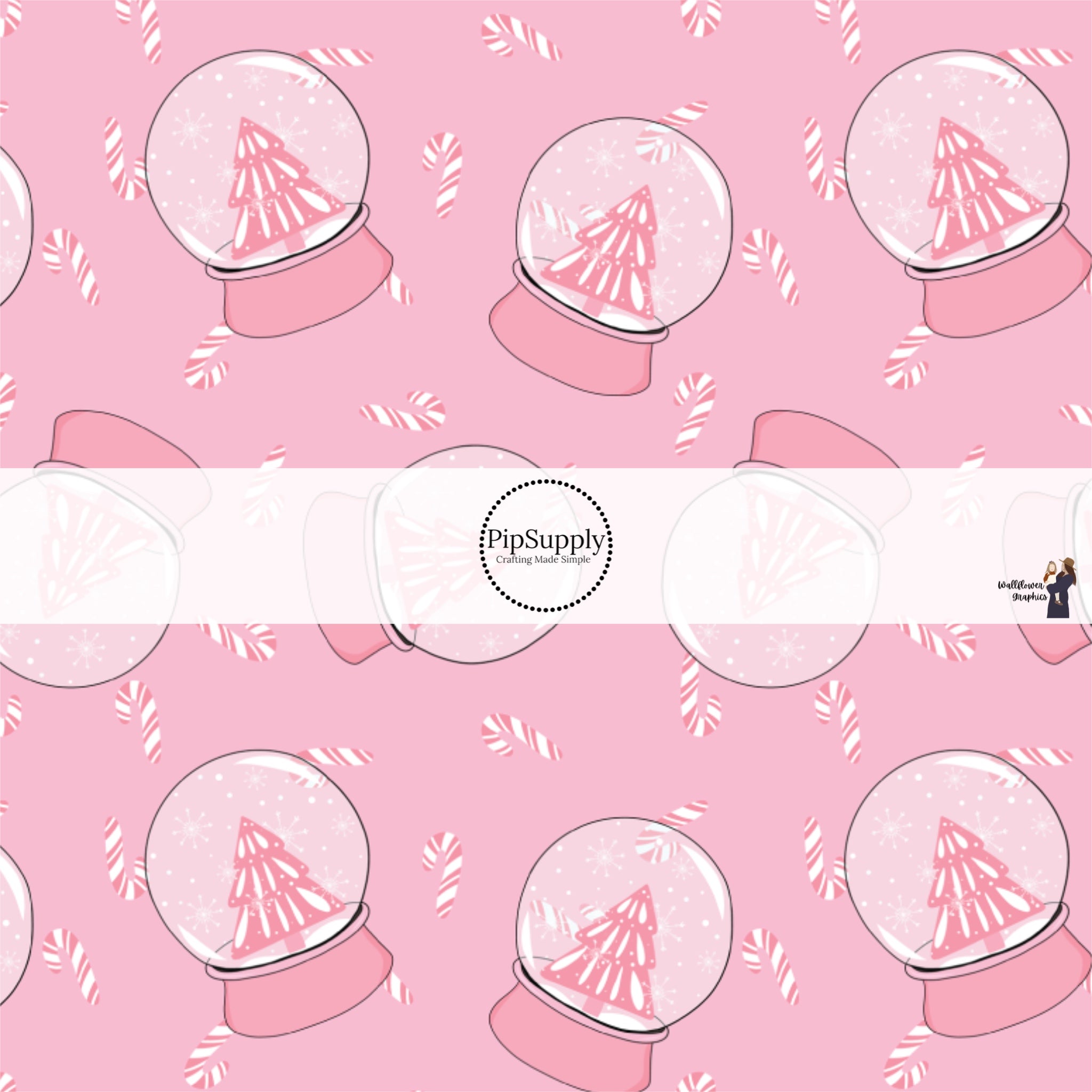 Christmas Snow Globe Pattern : Red Wrapping Paper by Tikkled Pink