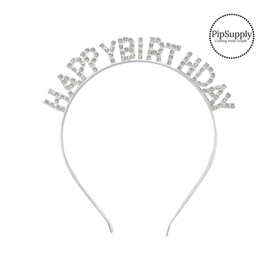 These silver Happy Birthday headbands are a stylish hair accessory. These silver metal headbands are a perfect for the up-do or to accent a curled hair style. These headbands are ready to wear or sell to others! Add this headband to your newest party collection!