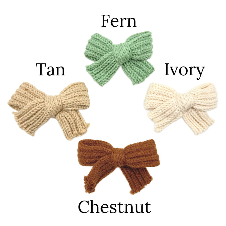 PRE-ORDER Soft Crocheted Autumn Tied Hair Bows w/Clip (estimated to ship the week of 10/21)