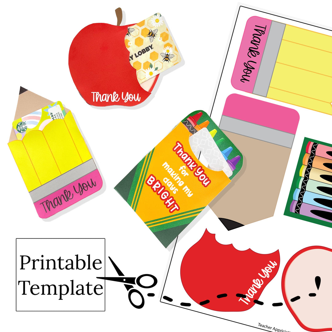Teacher Appreciation Digital Download Gift Card Holder