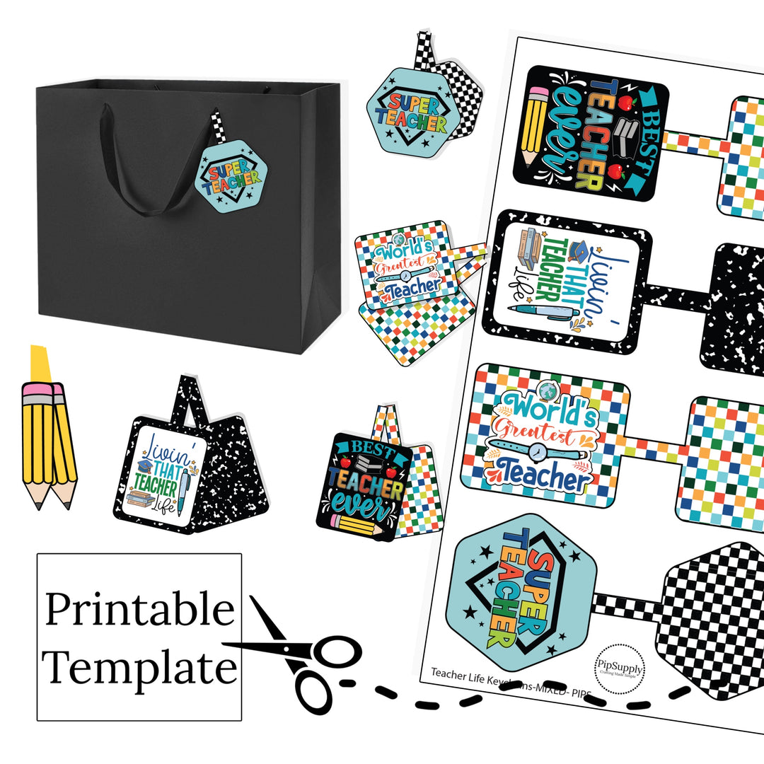 Teacher Life Fold Over Gift TAG Digital Download