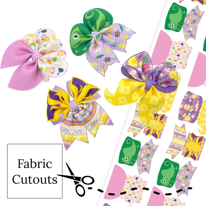pink and purple tower princess movie themed diy hair bows