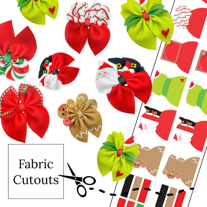 Traditional Christmas Bubble Neoprene DIY Hair Bows