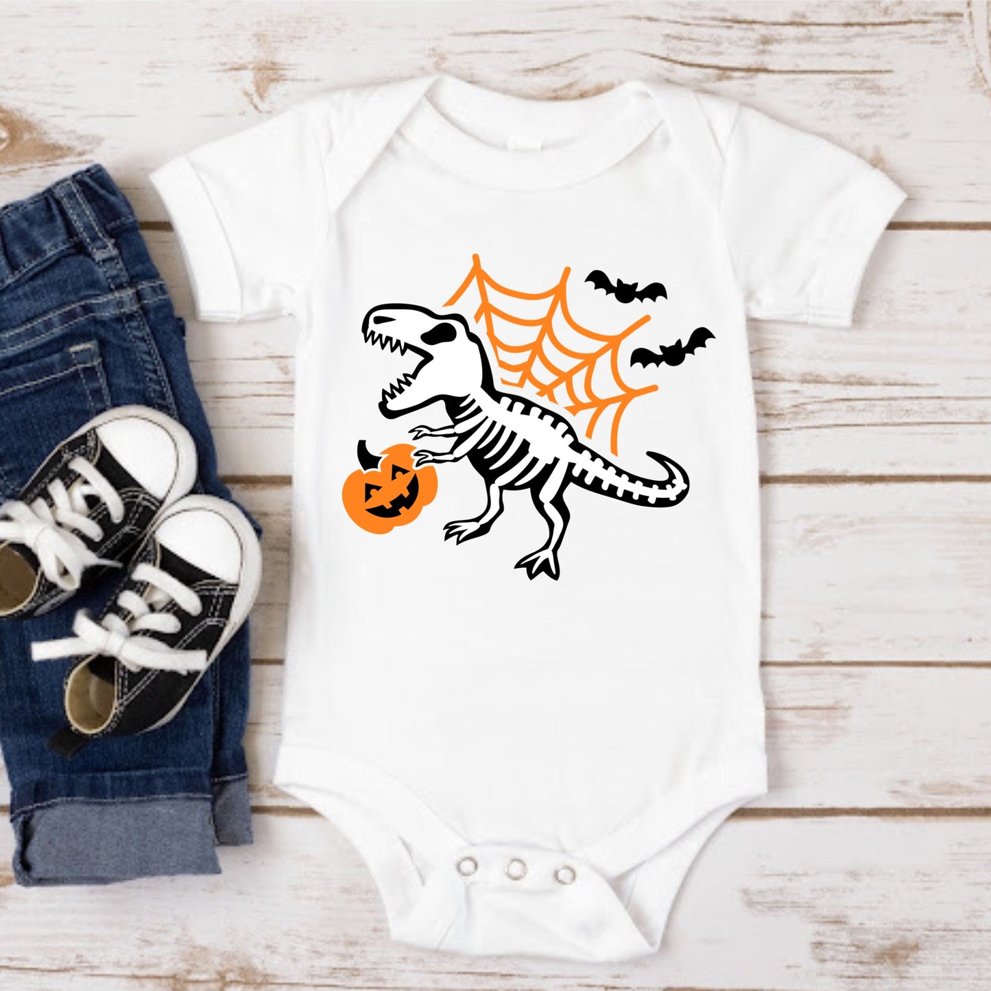 Halloween T-Rex iron on DTF and Sublimation heat transfer.