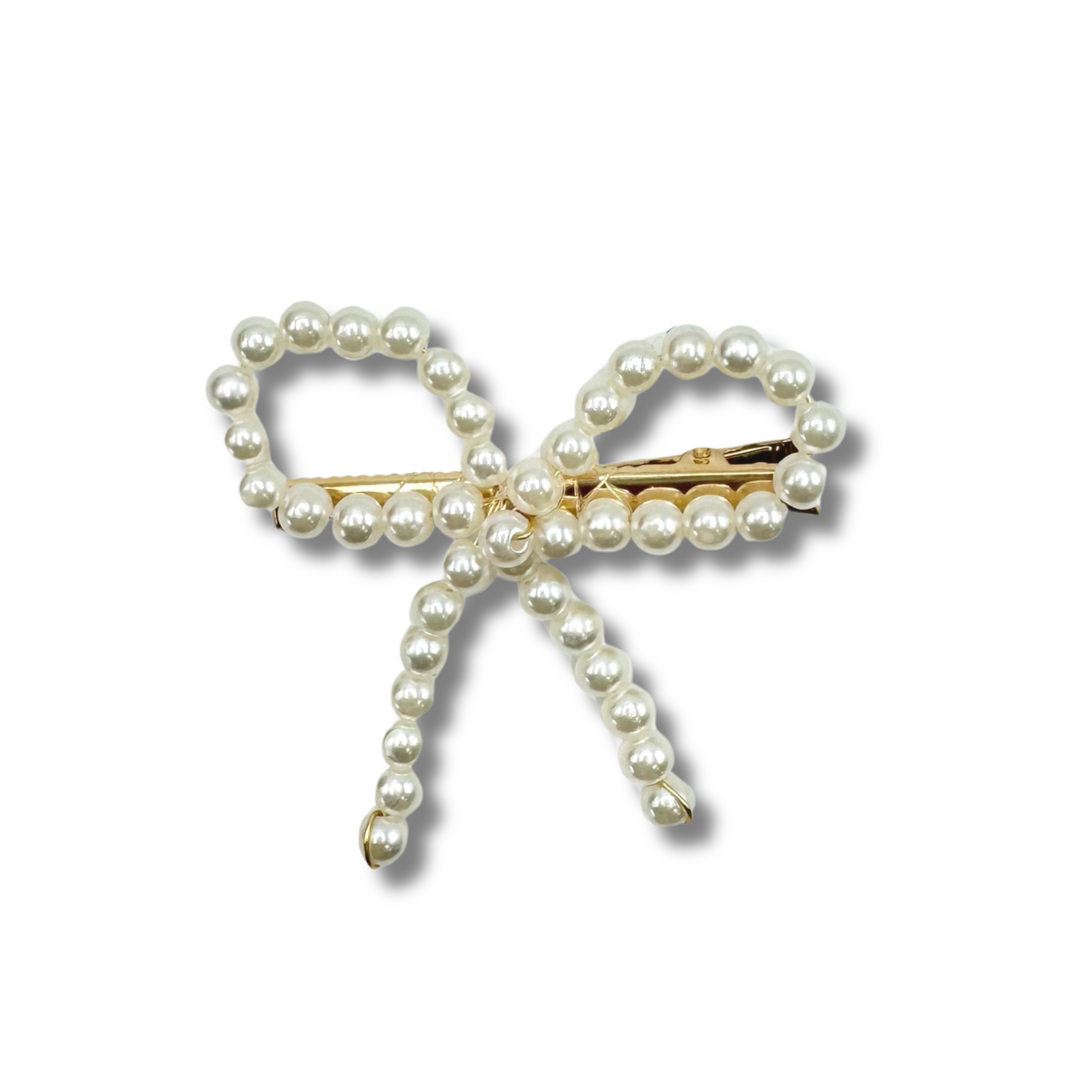 PRE-ORDER Dainty Pearl Bow Clip (estimated to ship the week of 11/13)