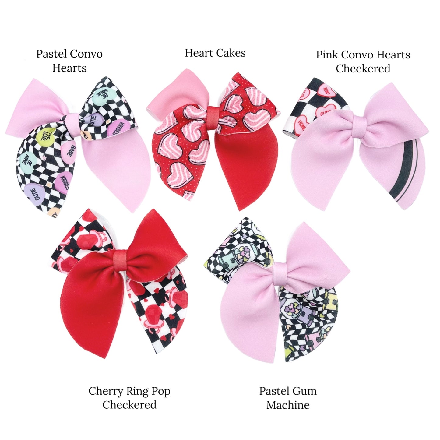 Valentine's Day - Pink and Red Neoprene DIY Sailor Bow Template - Names