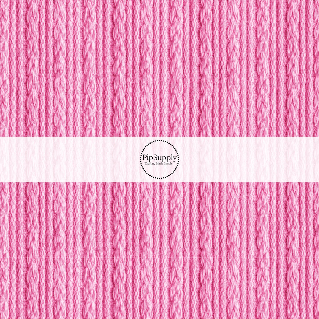 Vintage Pink Sweater Hair Bow Strips