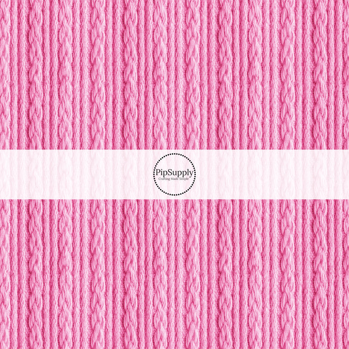 Vintage Pink Sweater Hair Bow Strips