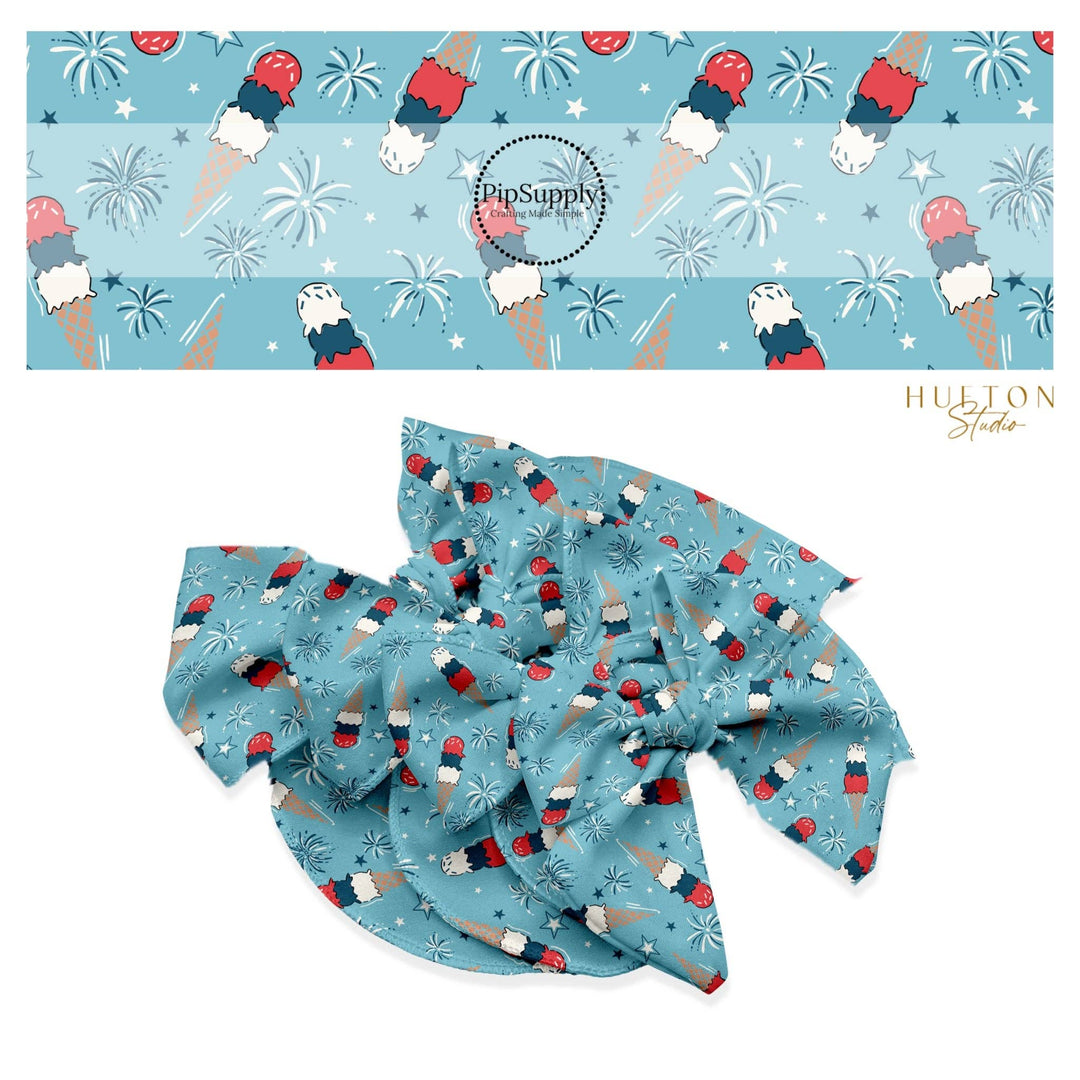 Celebration Ice Cream Hair Bow Strips