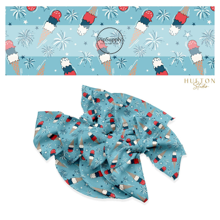 Celebration Ice Cream Hair Bow Strips