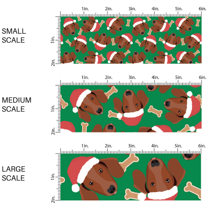 Christmas Dachshunds Fabric By The Yard