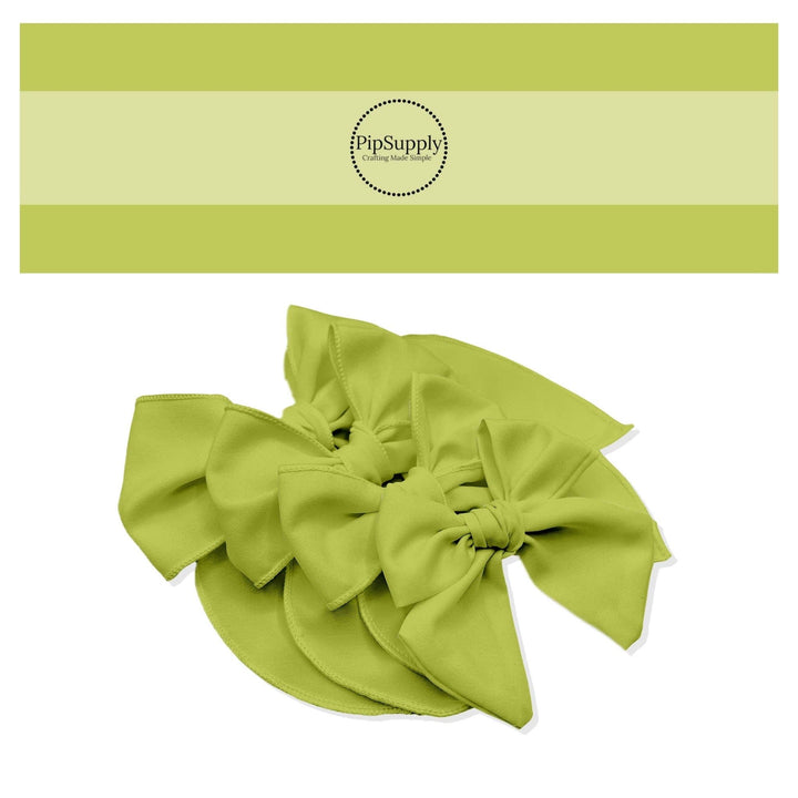 Avocado Green Solid Hair Bow Strips