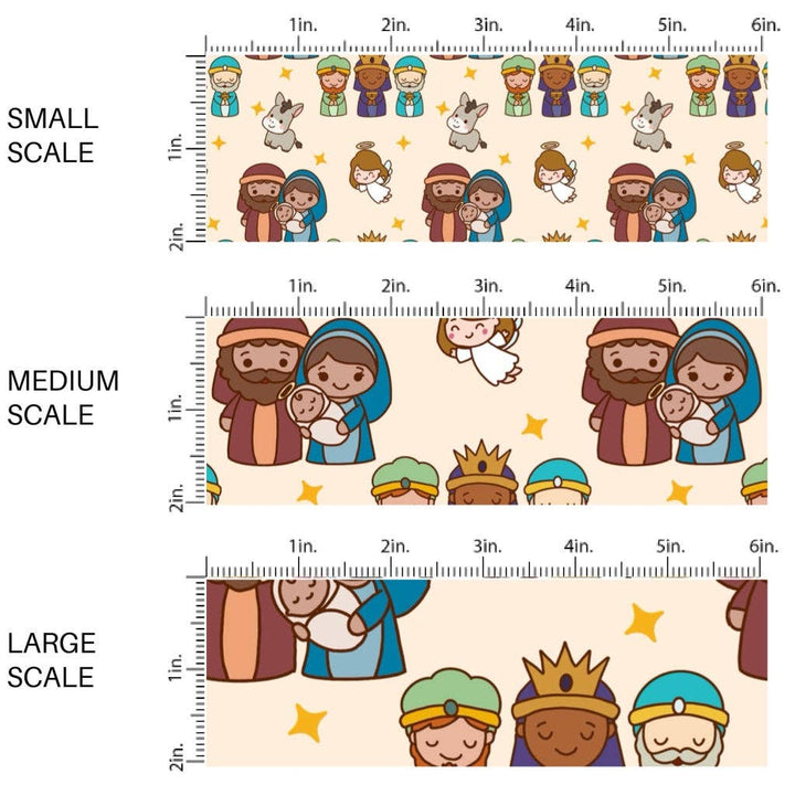 Cartoon Nativity Fabric By The Yard