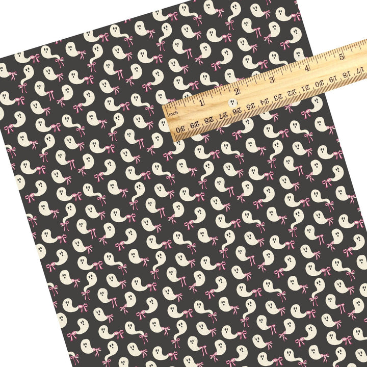 Charcoal Bow Tail Ghosts Faux Leather Sheets