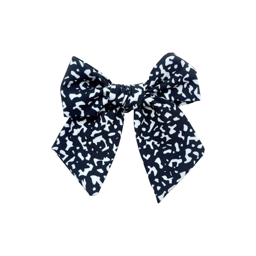 Black White Composition Hair Bow Strips-READY TO SHIP