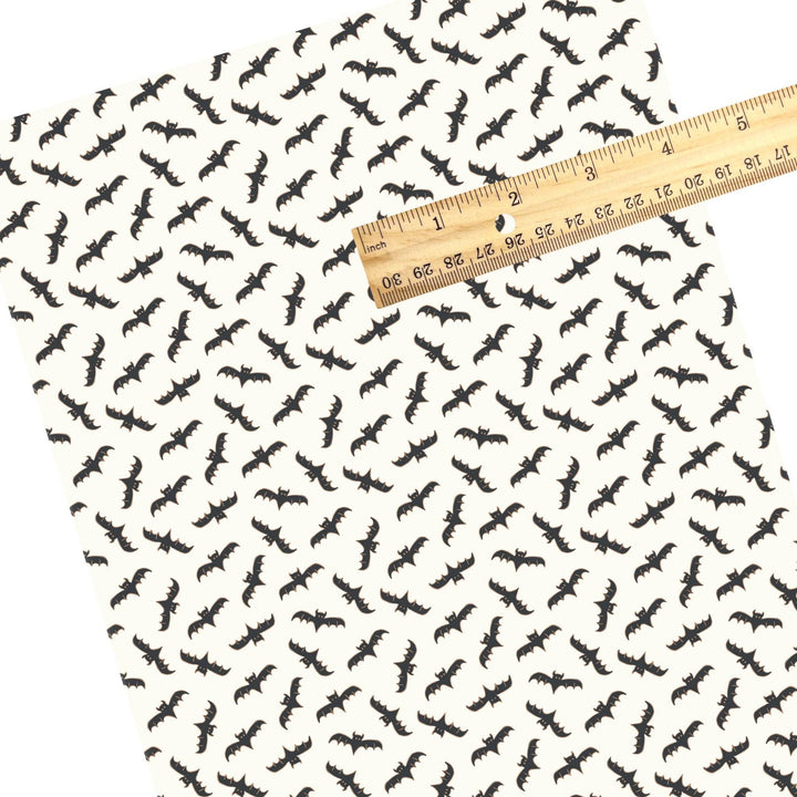 Charcoal Orange Bats on Cream Faux Leather Sheets