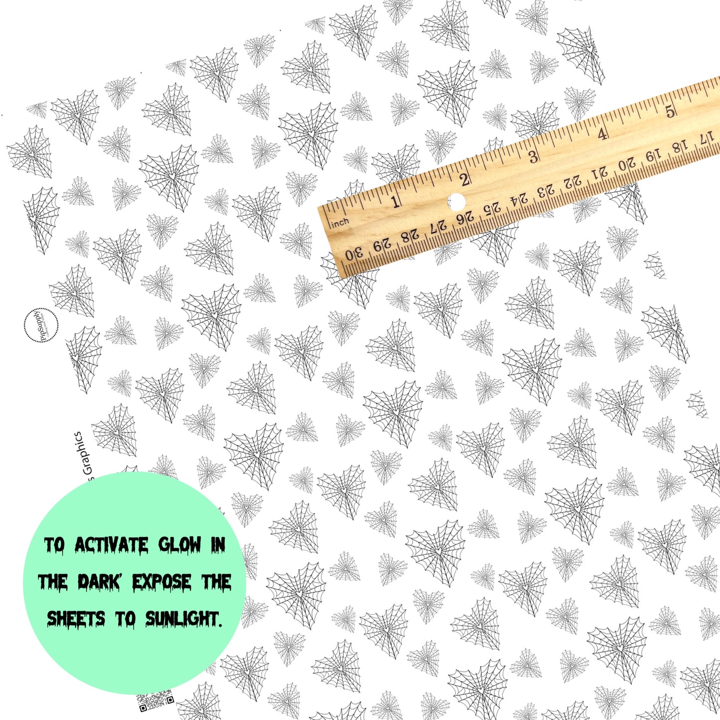 Black webbed hearts white faux leather sheets