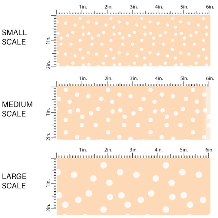 These spring fabric by the yard features boho dots on peach. This fun pattern fabric can be used for all your sewing and crafting needs!