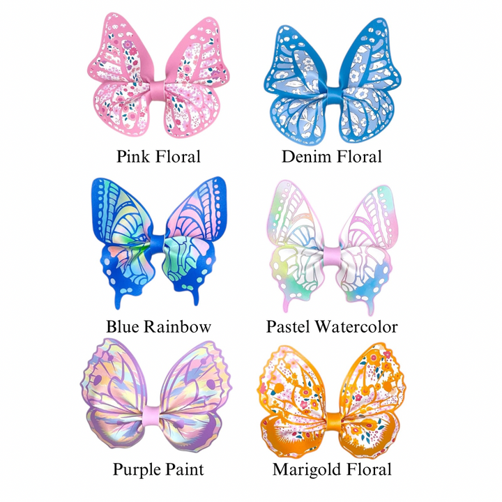 These spring butterfly themed faux leather bow cutouts are ready to cut and assemble for many craft projects. These patterned cutouts can be used to make a hair bow, headband, banner, photo props, scrapbook, party or classroom decorations, bulletin board trim or anything creative!