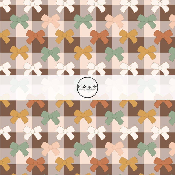 Autumn Bow Plaid Hair Bow Strips