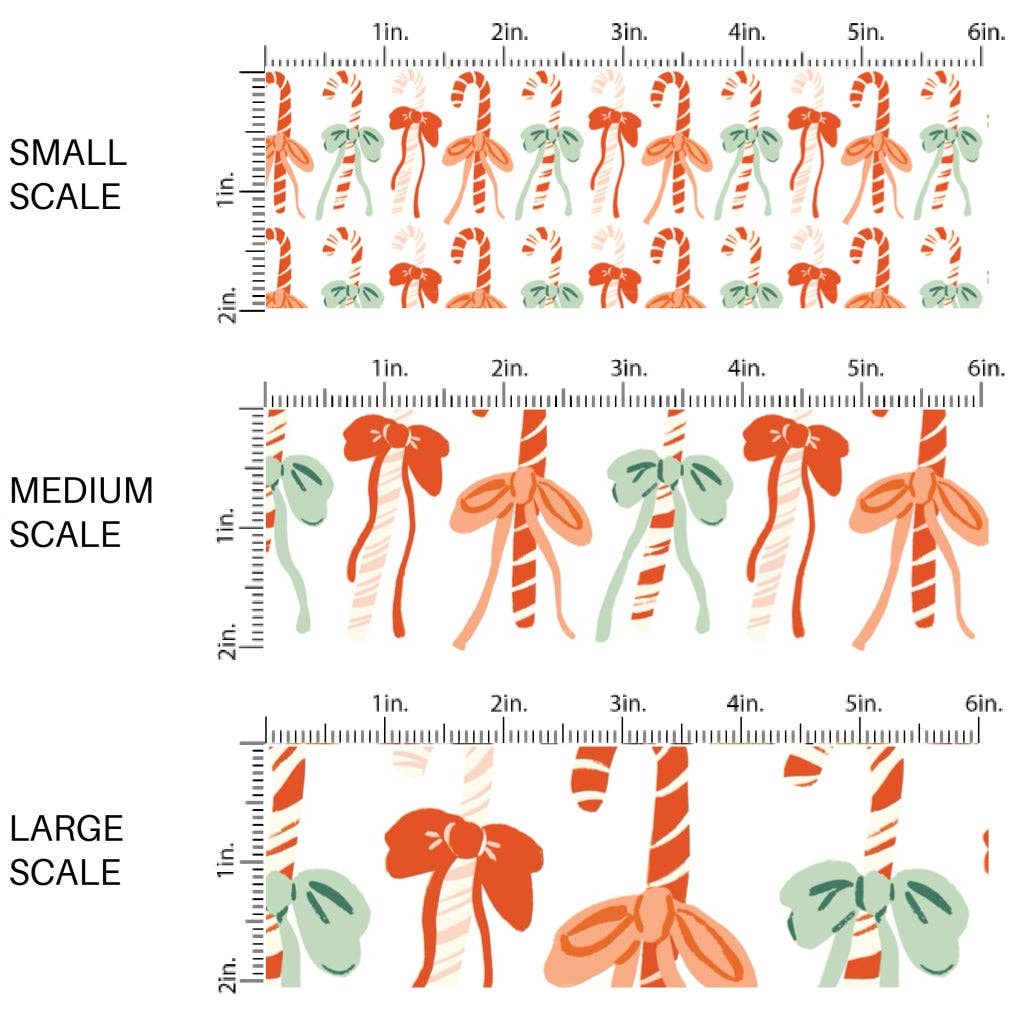 Candy Canes and Bows Fabric By The Yard