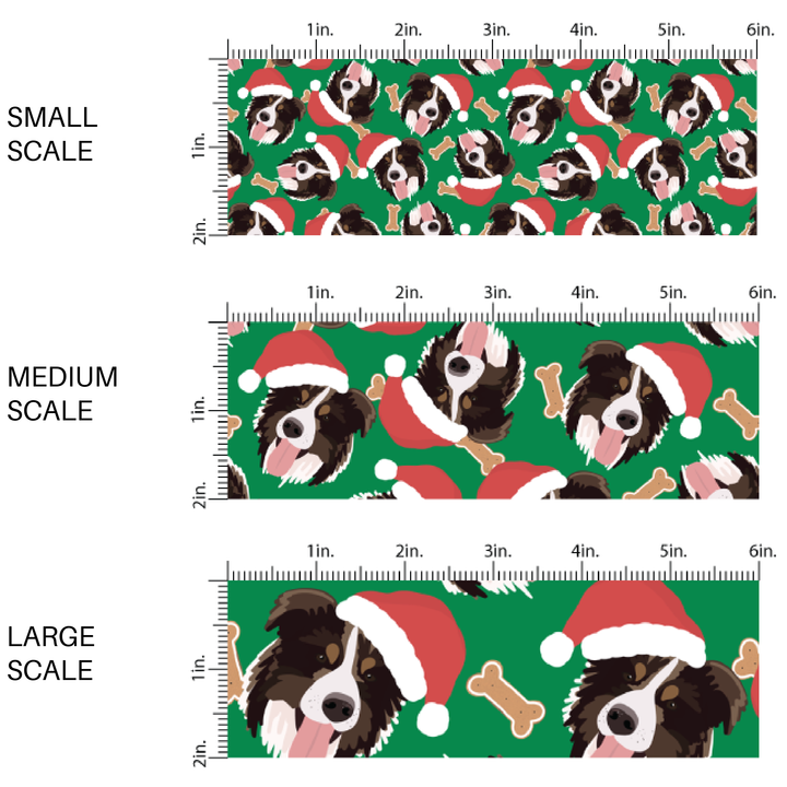 Christmas Australian Shepard Fabric By The Yard