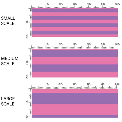 This scale chart of small scale, medium scale, and large scale of this magical childhood adventure inspired fabric by the yard features the following design: pink and purple stripes. This fun themed fabric can be used for all your sewing and crafting needs!