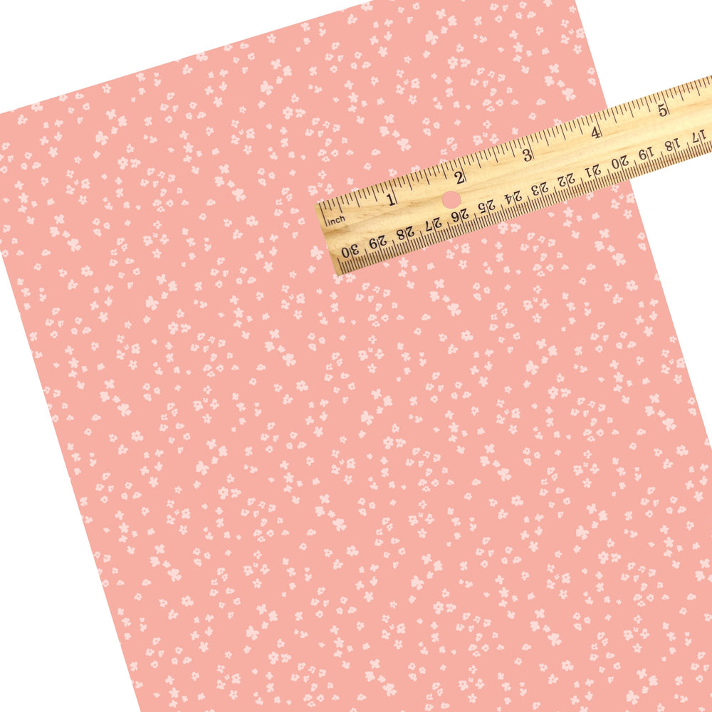 These spring themed faux leather sheets contain the following design elements: tiny floral pattern. Our CPSIA compliant faux leather sheets or rolls can be used for all types of crafting projects.