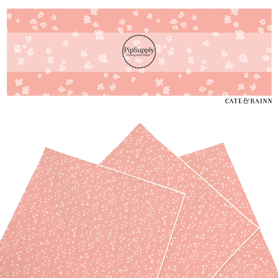 These spring themed faux leather sheets contain the following design elements: tiny floral pattern. Our CPSIA compliant faux leather sheets or rolls can be used for all types of crafting projects.