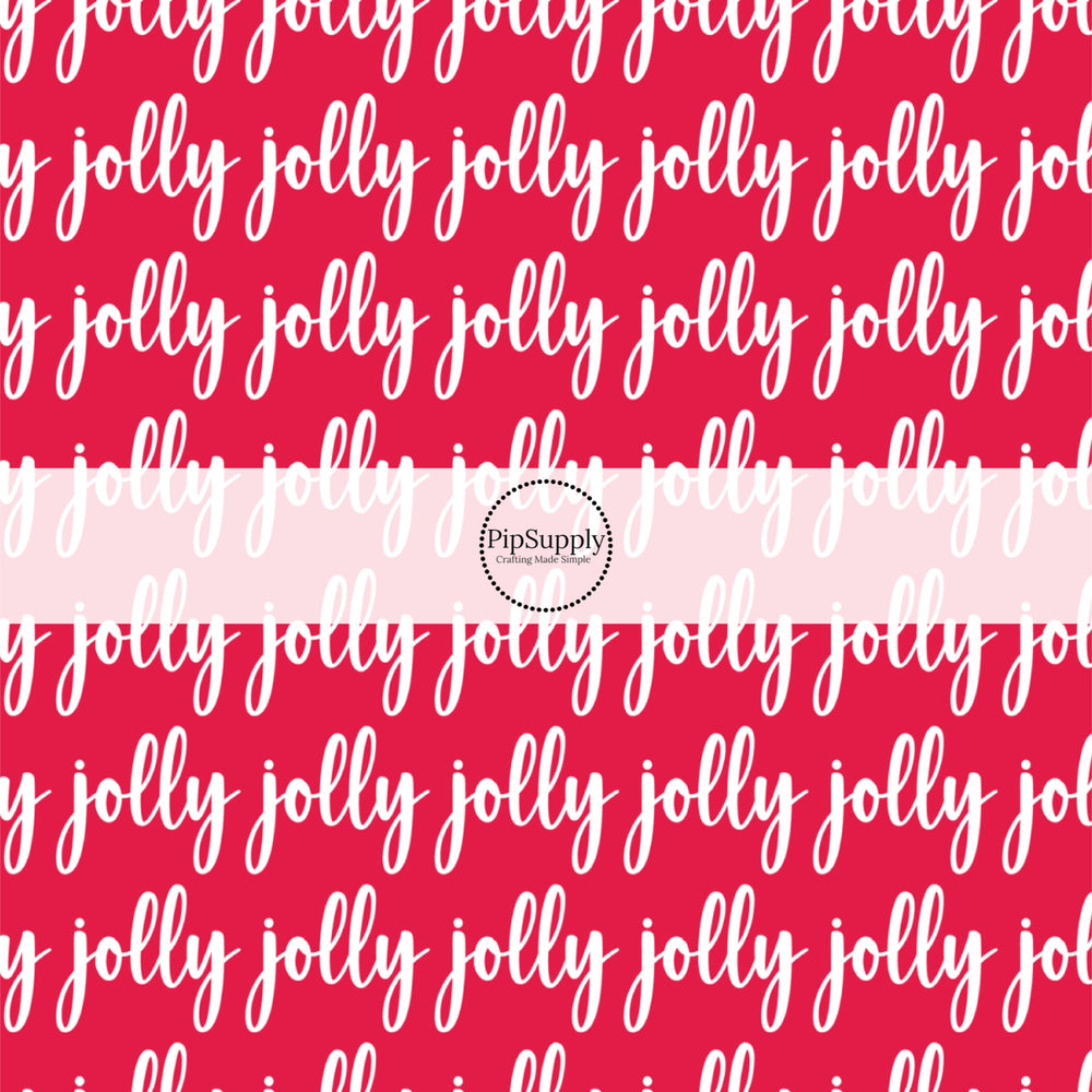 These Christmas no sew bow strips can be easily tied and attached to a clip for a finished hair bow. These holiday bow strips are great for personal use or to sell. These bow strips feature the following design elements: "Jolly" on red.