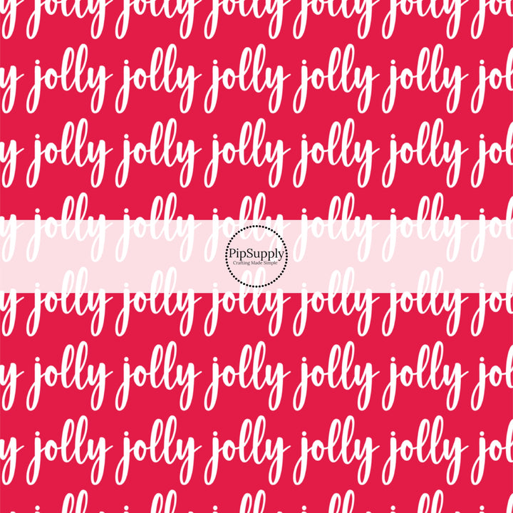 These Christmas no sew bow strips can be easily tied and attached to a clip for a finished hair bow. These holiday bow strips are great for personal use or to sell. These bow strips feature the following design elements: "Jolly" on red.