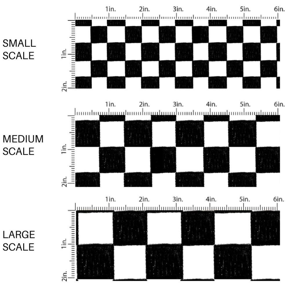 These checker themed fabric by the yard features crayon black and white checker pattern. This fun pattern fabric can be used for all your sewing and crafting needs!