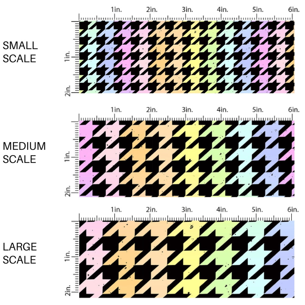 These colorful themed fabric by the yard features crayon rainbow houndstooth pattern. This fun pattern fabric can be used for all your sewing and crafting needs!