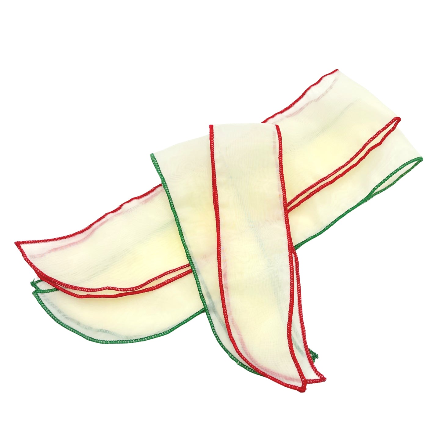 Cream and Red Organza Fillable Shaker Hair Bow