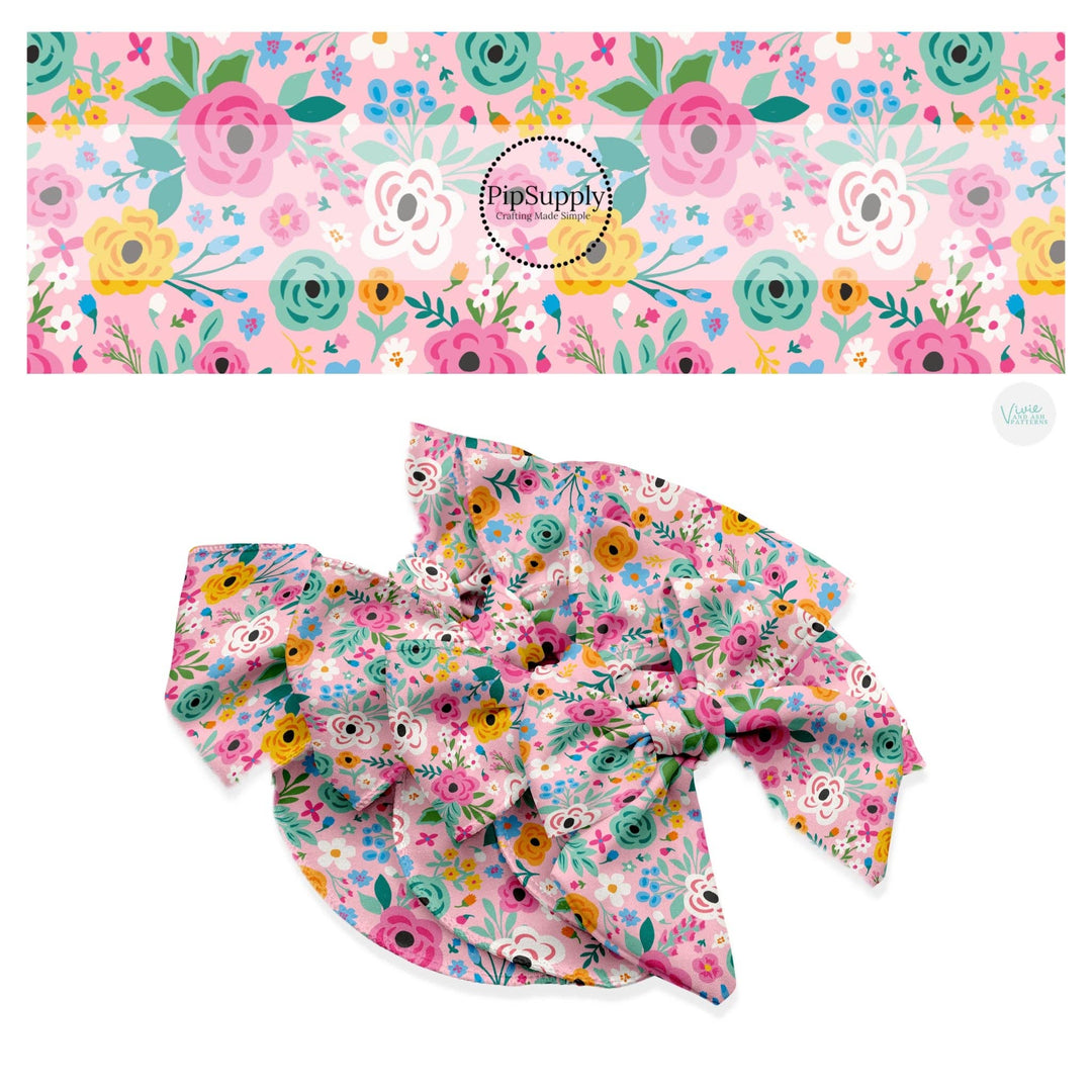 Aria Floral Hair Bow Strips