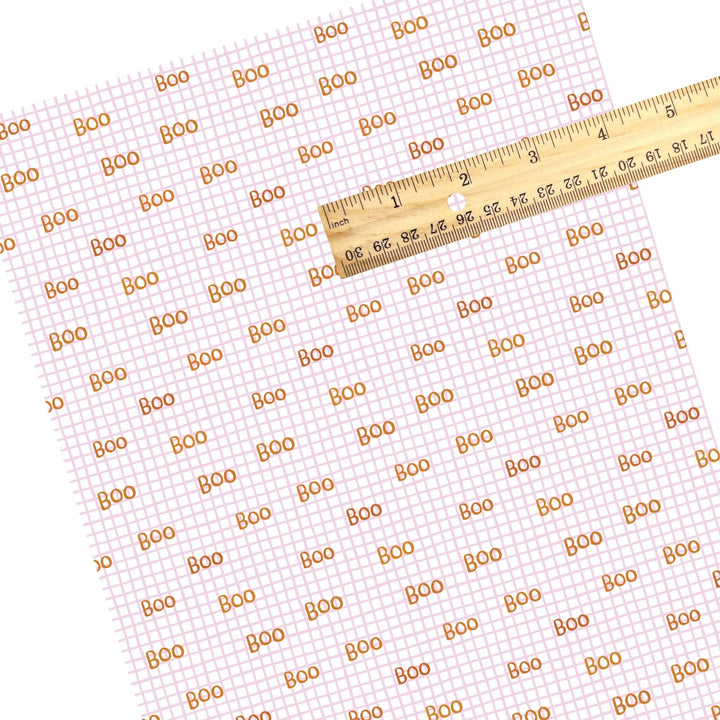 Boo on Lilac Grid Faux Leather Sheets