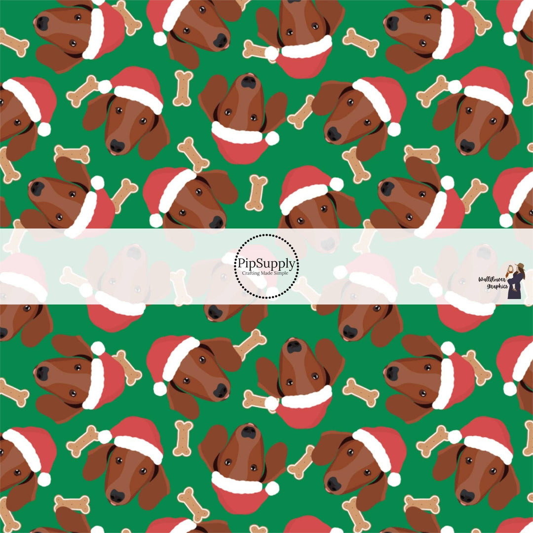 Christmas Dachshunds Fabric By The Yard