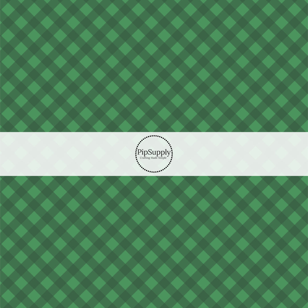These spring fabric by the yard features green plaid pattern. This fun pattern fabric can be used for all your sewing and crafting needs!