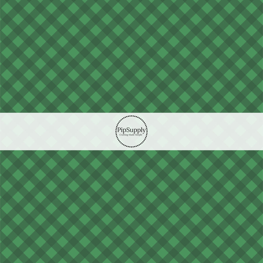 These spring fabric by the yard features green plaid pattern. This fun pattern fabric can be used for all your sewing and crafting needs!