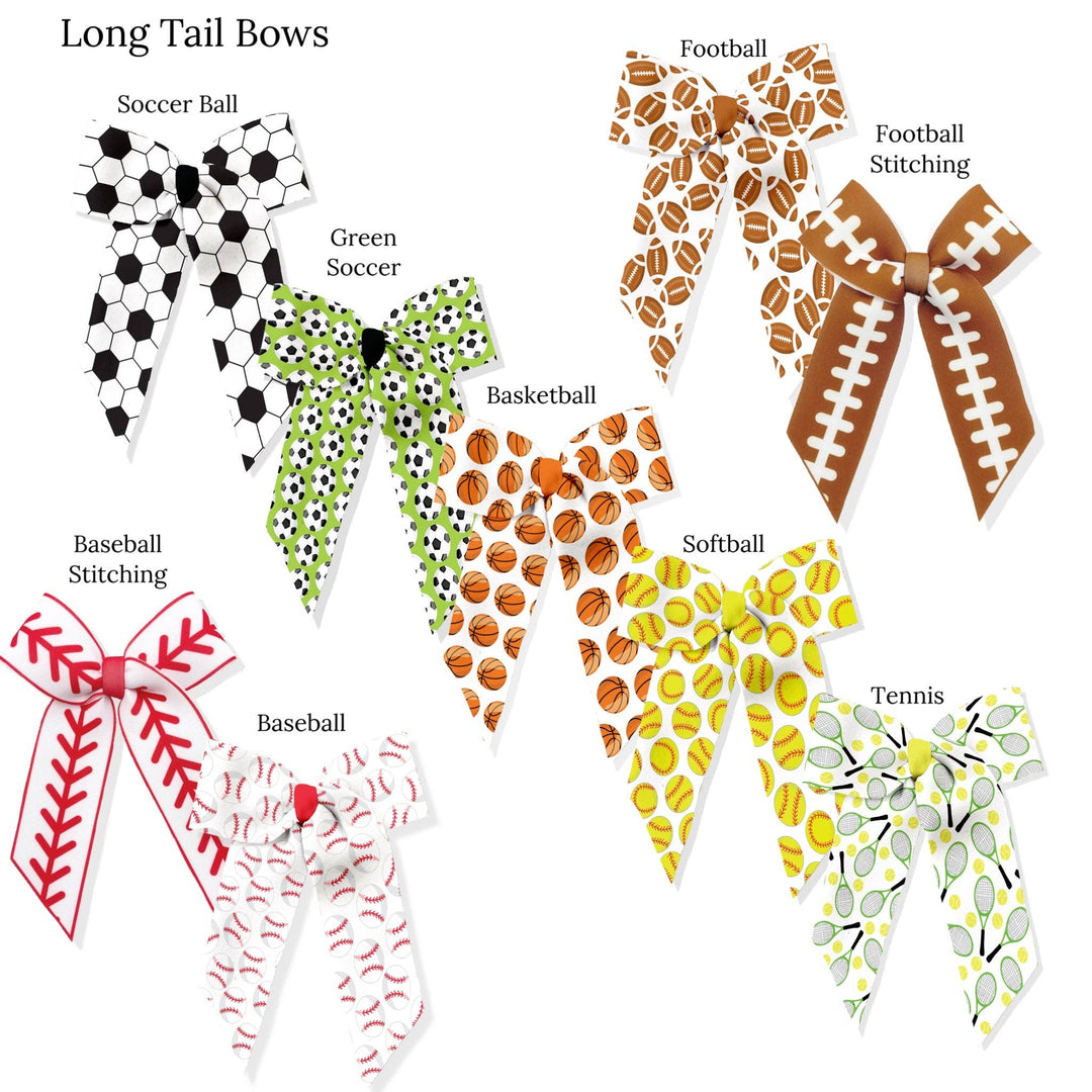 Sports Collection Long Tail Neoprene DIY Hair Bows