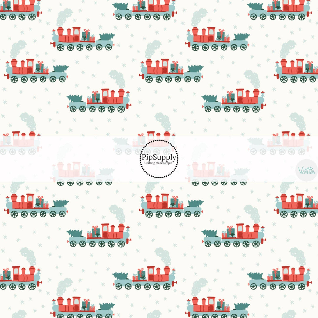 Christmas Choo Choo Fabric By The Yard