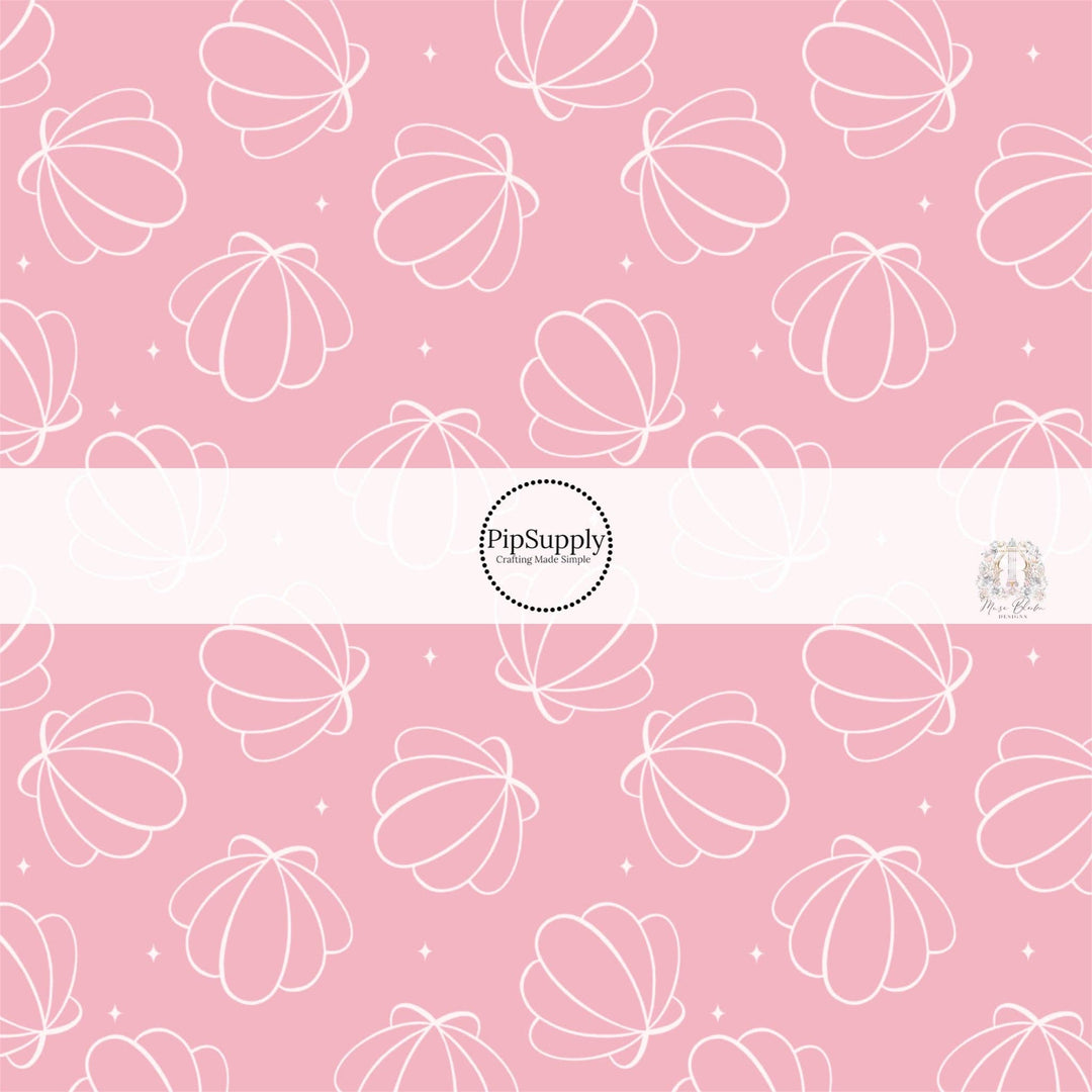 Baby Pink Seashells Bow Strips