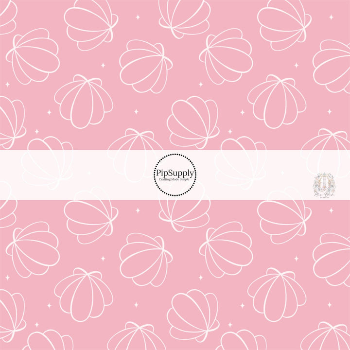 Baby Pink Seashells Bow Strips